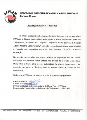 Federação Paulista de Artes Marciais parabeniza o Capacete com Grade da Punch Sports!!